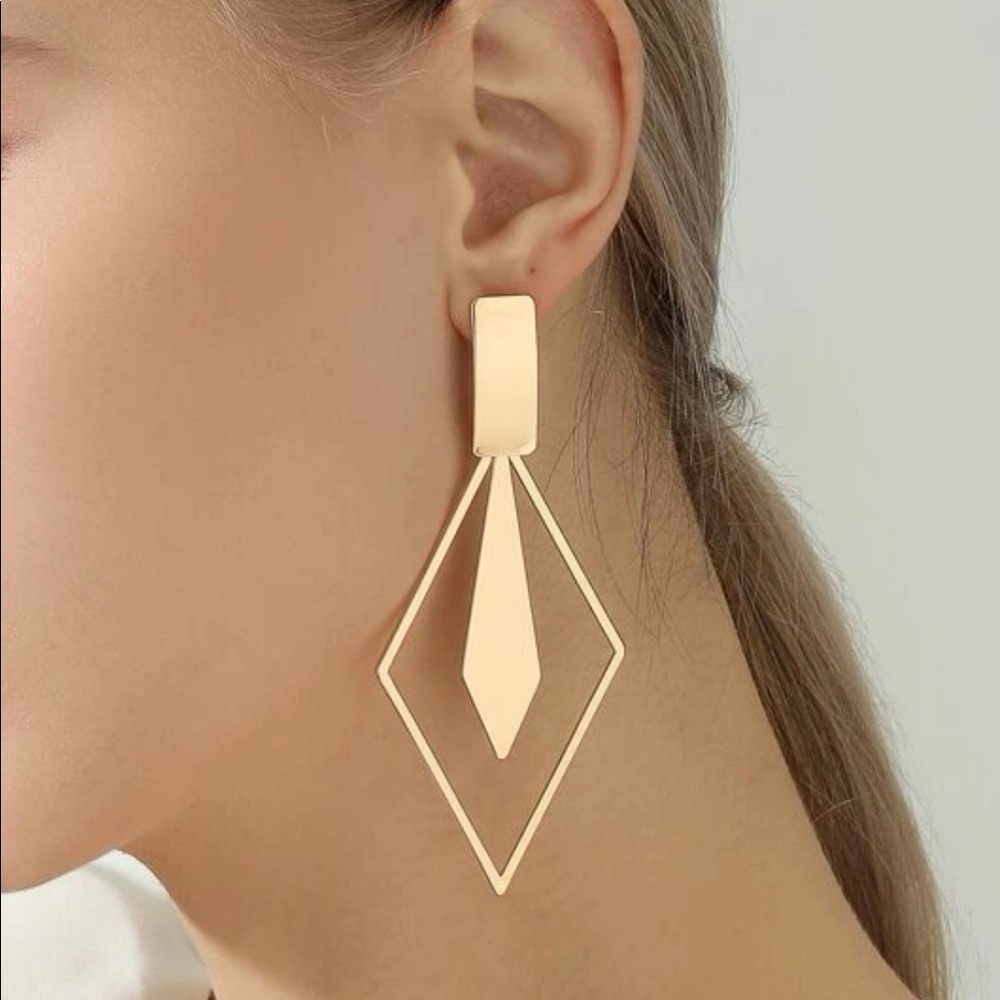 NWOT Geo Decor Drop Earrings